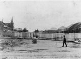 Picture relating to Woolloongabba - titled 'Quarantine barricade around houses in Hawthorne Street, Woolloongabba, Brisbane, Queensland, 1900' Picture relating to Woolloongabba - titled 'Quarantine barricade around houses in Hawthorne Street, Woolloongabba, Brisbane, Queensland, 1900'